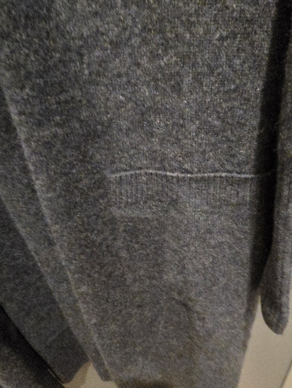 Chicos New Pure Cashmere Dark Grey Long Sleeved 2 Pocket Open Cardi Duster Large - Picture 4 of 6